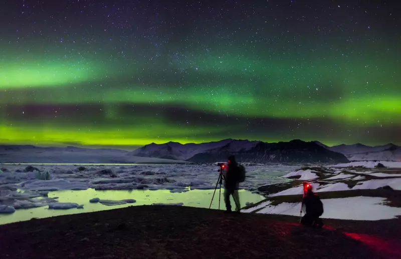 Aurora above Jokulsarlon