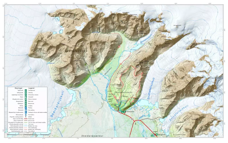 Carte randonnées Skaftafell